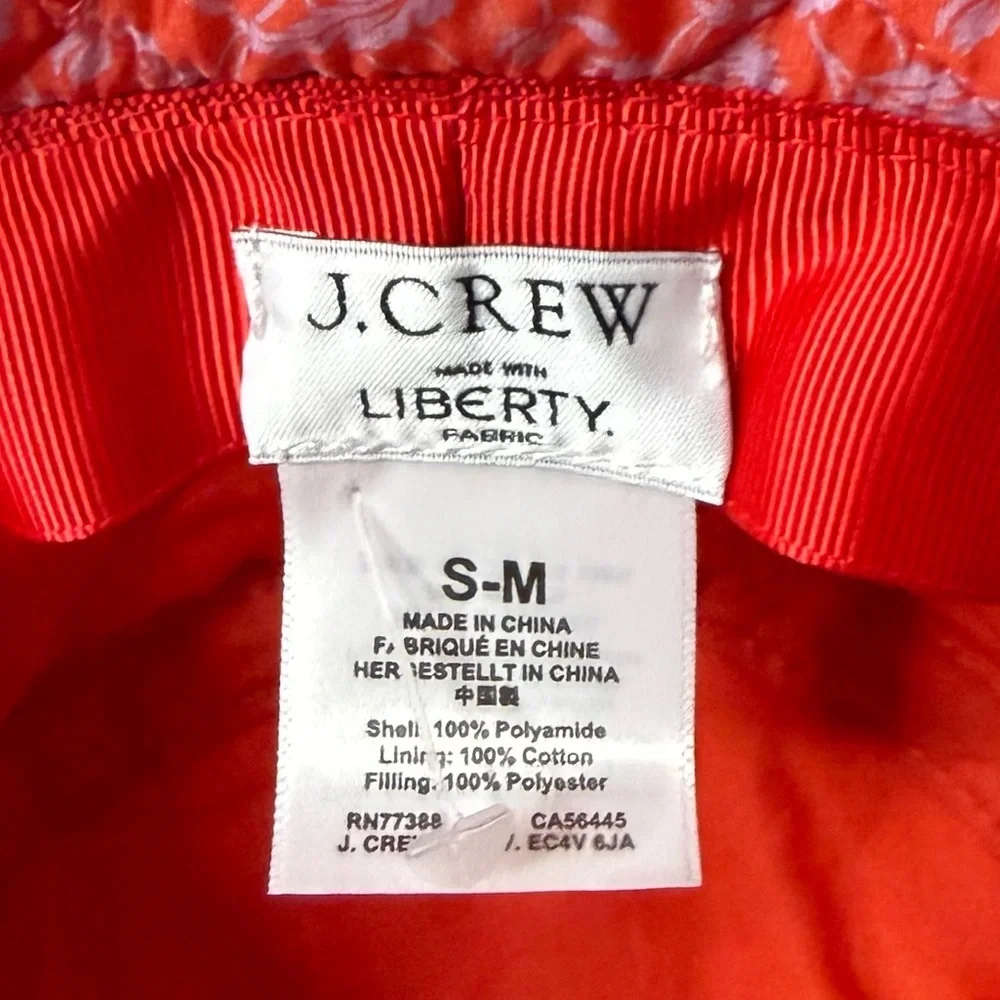 J CREW Liberty Fabrics Boho Quilted Floral Printed Trendy Bucket Hat